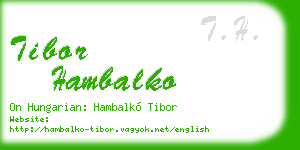 tibor hambalko business card